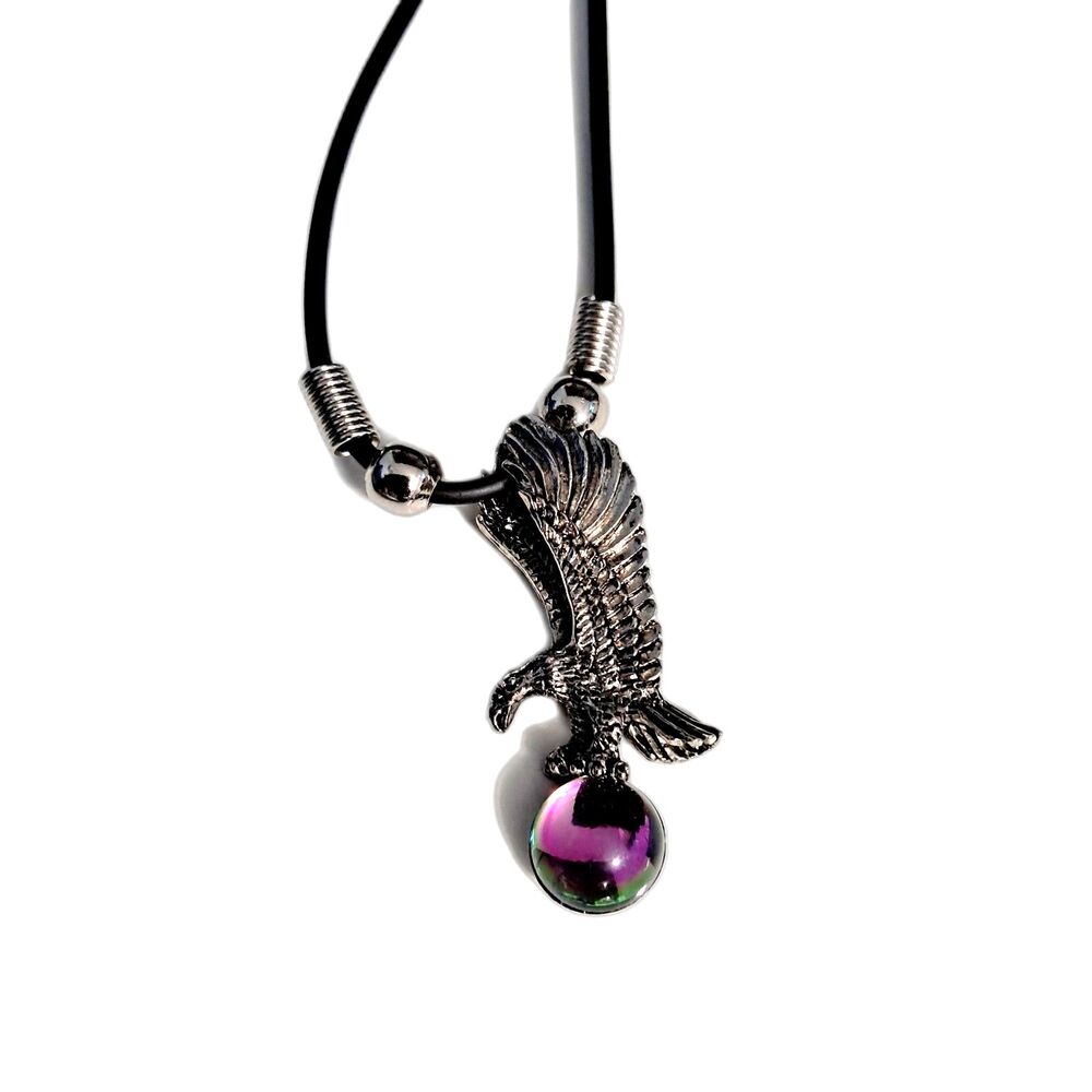 Costume Necklace Eagle on Crystal globe Marines